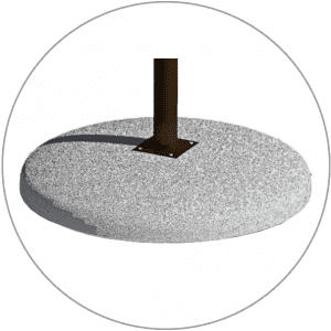 Base en béton 52kg avec pied fourreau