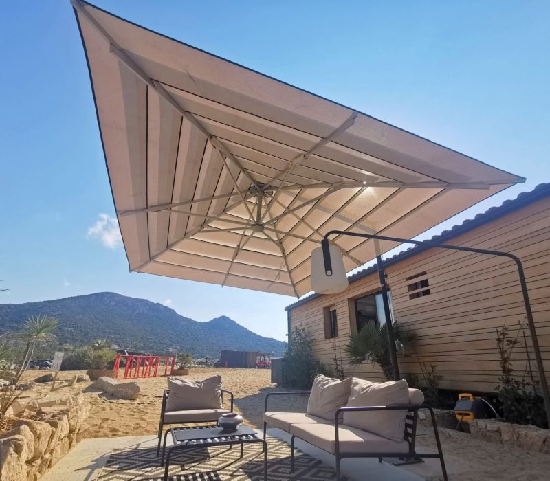 Parasol déporté lusso la padula anti-uv