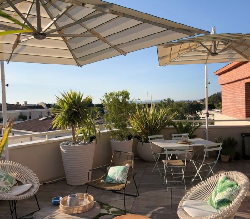 Parasols lusso toit terrasse grand vent