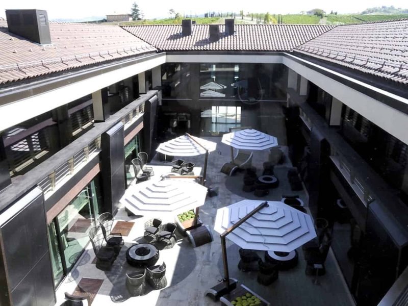 grand hotel parasol iroko rond octogonal