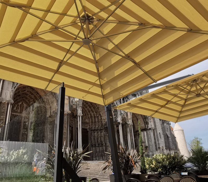 parasol double Giglio laterale en metal terrasse de restaurant