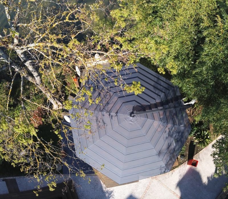 Parasol géant vue du dessus