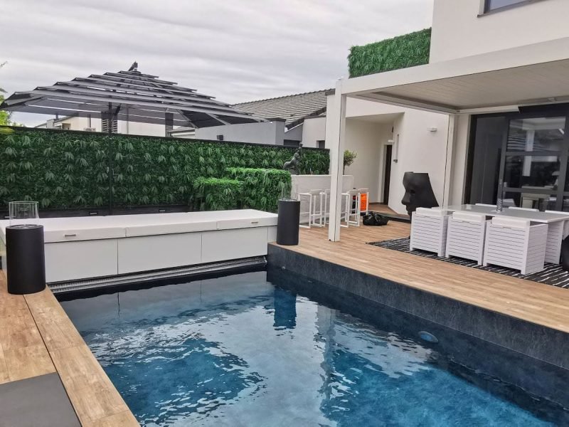 parasol piscine lusso noir