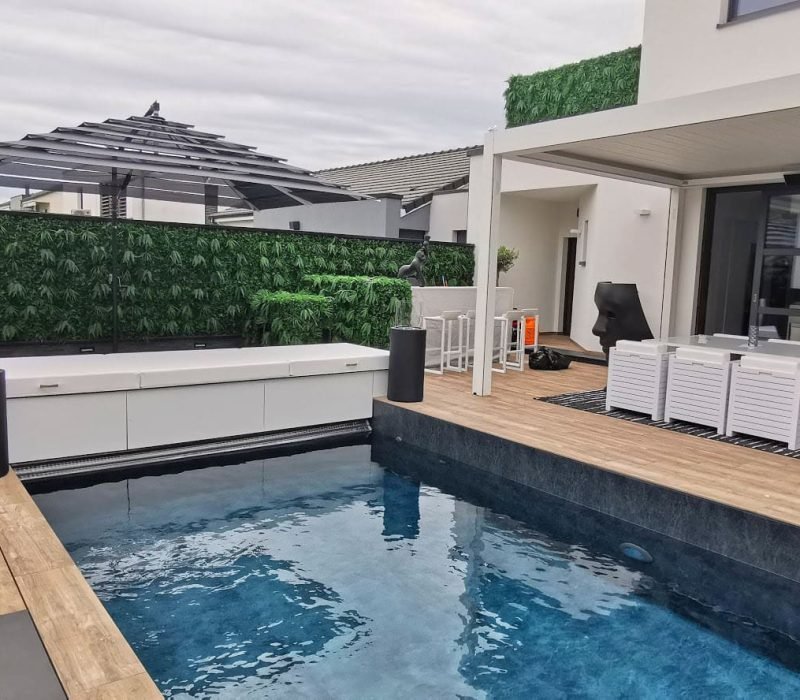 parasol piscine lusso noir